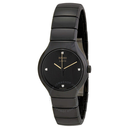 Rado, True Black Dial Diamond Ceramic Ladies Watch