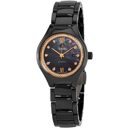 Rado, True Black Mother of Pearl Diamond Dial Automatic Ladies Watch