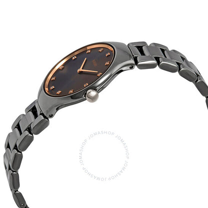 Rado, True Diamond Grey Dial Grey Ceramic Ladies Watch