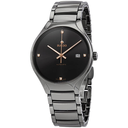 Rado, True Grey Diamond Dial Automatic Men's Ceramic Watch