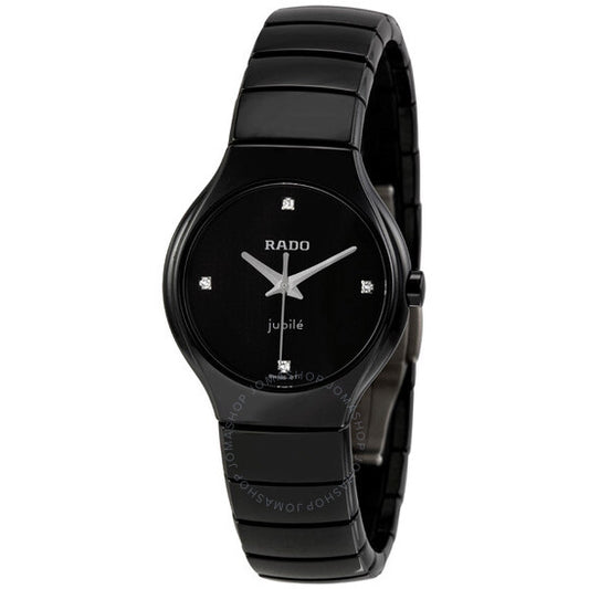 Rado, True Jubile Black Dial Ceramic Ladies Watch