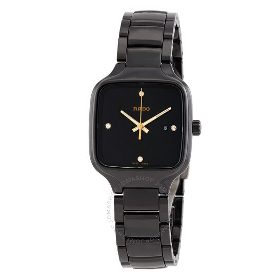Rado, True Quartz Diamond Black Dial Ladies Watch