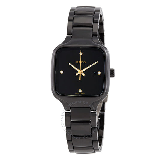 Rado, True Quartz Diamond Black Dial Ladies Watch
