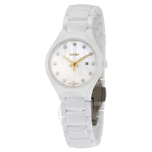 Rado, True Quartz MOP Dial High-tech White Ceramic Ladies Watch