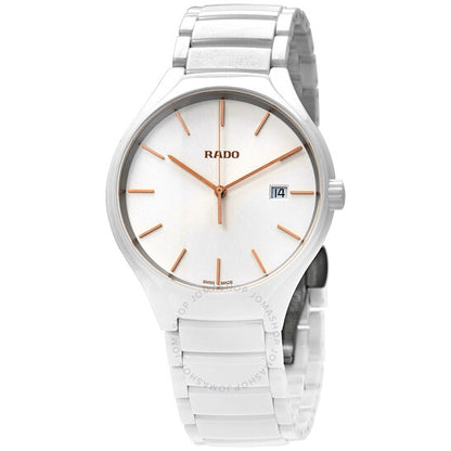 Rado, True Quartz White Dial White Ceramos Men's Watch