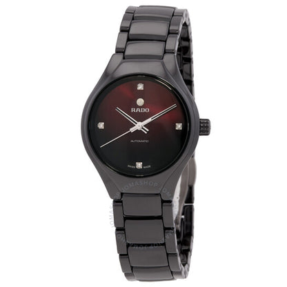 Rado, True Round Automatic Diamond Red Dial Ladies Watch