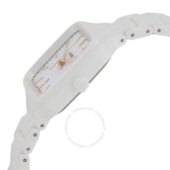 ساعة رادو، كوارتز مربعة حقيقية، مينا بيضاء، نسائية