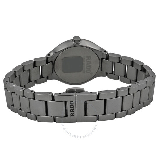 Rado, True Thinline Black Dial Gunmetal Ceramic Ladies Watch