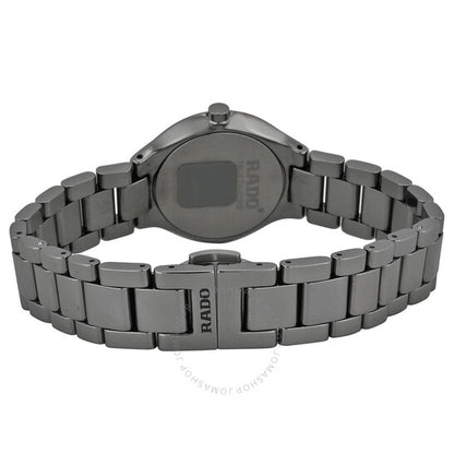 Rado, True Thinline Black Dial Gunmetal Ceramic Ladies Watch