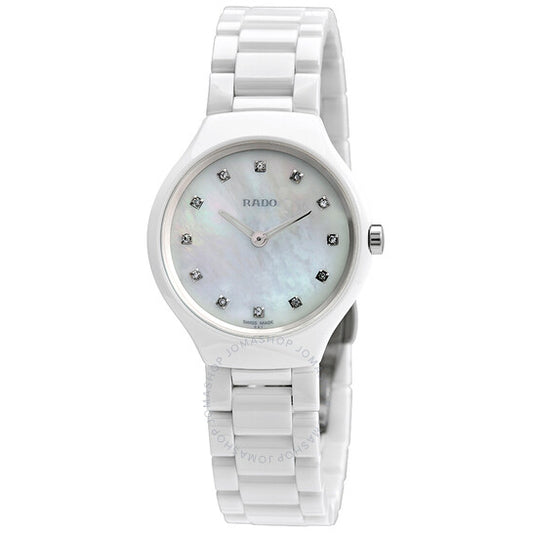 Rado, True Thinline Mother of Pearl Diamond Dial Ladies Watch