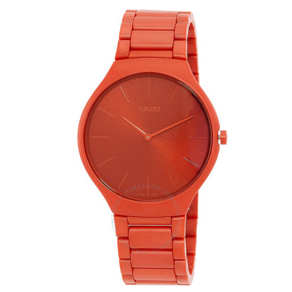Rado, True Thinline Quartz Orange Dial Men's Watch