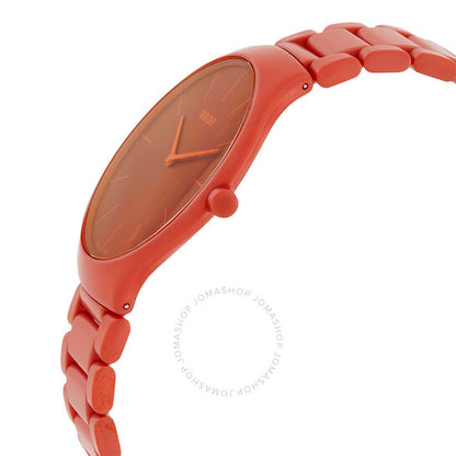 Rado, True Thinline Quartz Orange Dial Men's Watch