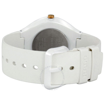 Rado, True Thinline White Dial Rubber Strap Ladies Watch