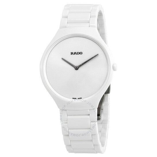 Rado, True Thinline White Dial White Ceramic Ladies Watch