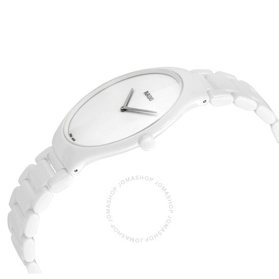 Rado, True Thinline White Dial White Ceramic Ladies Watch