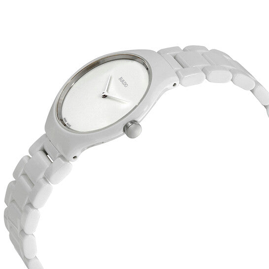 Rado, True Thinline White Dial White Ceramic Ladies Watch