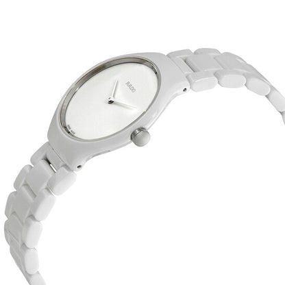 Rado, True Thinline White Dial White Ceramic Ladies Watch