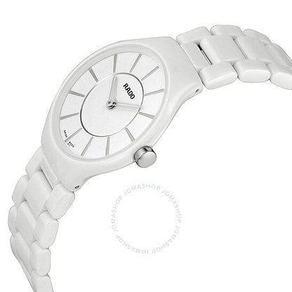 Rado, True Thinline White Dial White Ceramic Ladies Watch