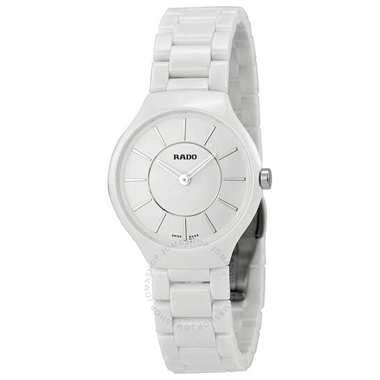 Rado, True Thinline White Dial White Ceramic Ladies Watch