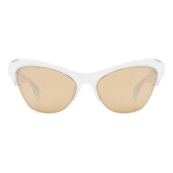 Brown Silver Flash Mirror Cat Eye Ladies Sunglasses
