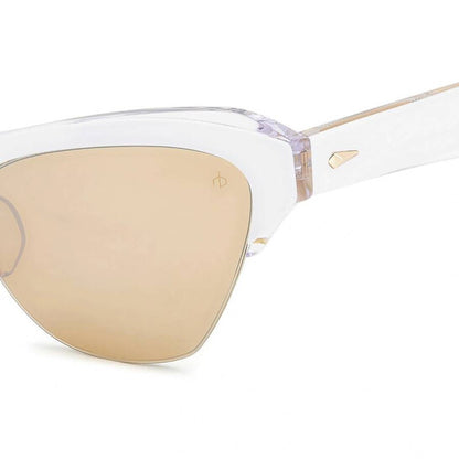 Brown Silver Flash Mirror Cat Eye Ladies Sunglasses