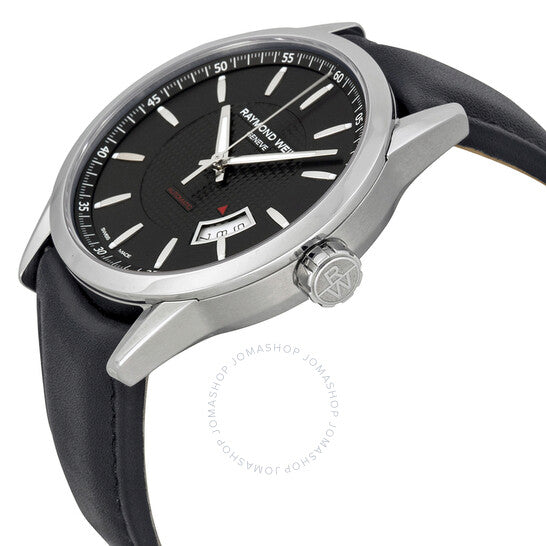 Raymond Weil, Freelancer Automatic Black Dial Black Leather Men's Watch