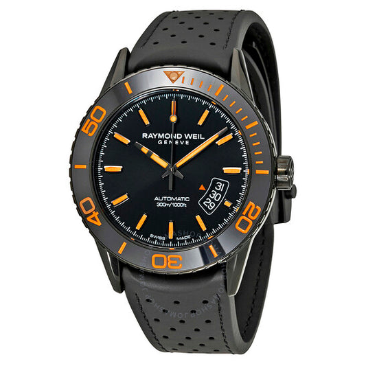 ساعة ريموند ويل فريلانسر أوتوماتيكية للرجال بمينا أسود