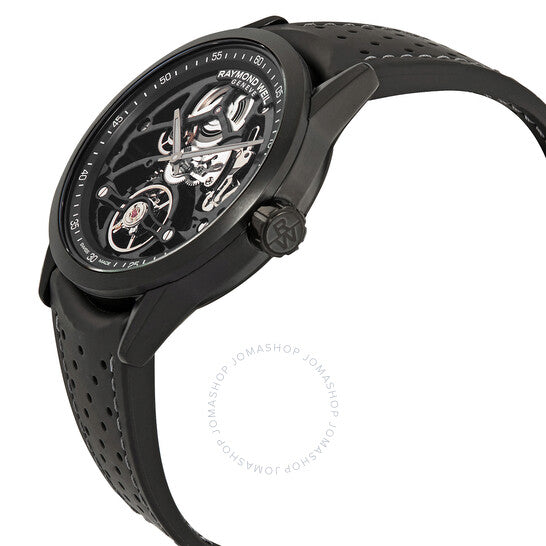 ساعة ريموند ويل فريلانسر أوتوماتيكية للرجال بمينا هيكلي أسود