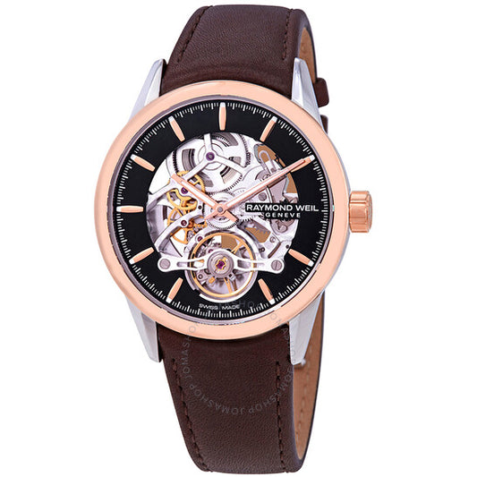 ساعة ريموند ويل فريلانسر الأوتوماتيكية للرجال بمينا هيكلي