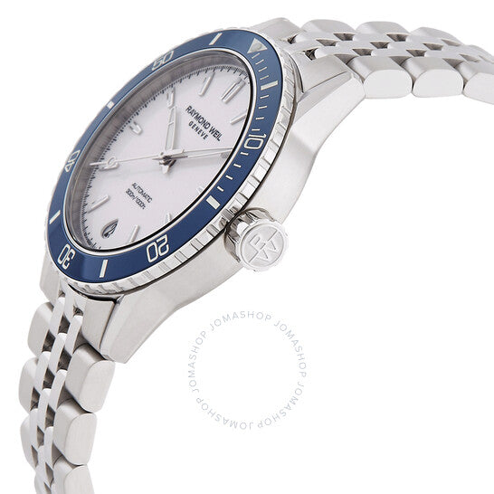 ساعة ريموند ويل فريلانسر أوتوماتيكية للسيدات بمينا أبيض