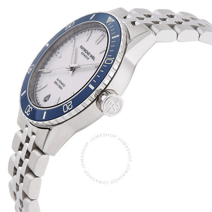 ساعة ريموند ويل فريلانسر أوتوماتيكية للسيدات بمينا أبيض