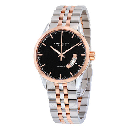 ساعة ريموند ويل فريلانسر للرجال بمينا أسود ودرجتي لون