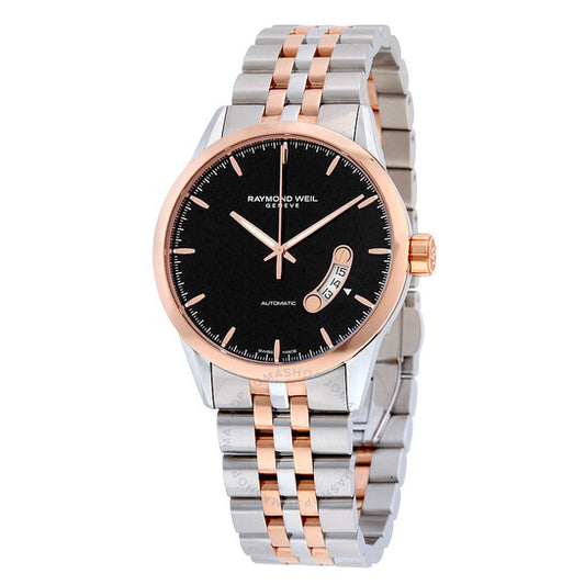 ساعة ريموند ويل فريلانسر للرجال بمينا أسود ودرجتي لون