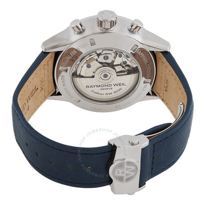 ساعة ريموند ويل فريلانسر كرونوغراف أوتوماتيكية للرجال بمينا أزرق