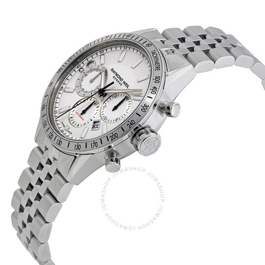 ساعة ريموند ويل فريلانسر كرونوغراف أوتوماتيكية للرجال بمينا أبيض