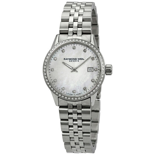 Raymond Weil, Freelancer Diamond White Mother of Pearl Dial Ladies Watch