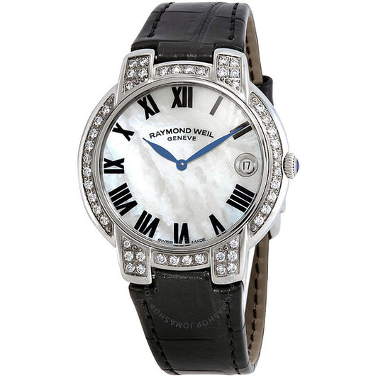 ساعة ريموند ويل ياسمين للسيدات بمينا من عرق اللؤلؤ ومرصعة بالألماس