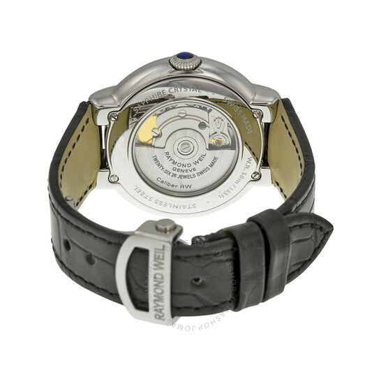 Raymond Weil, Jasmine Silver Dial Black Leather Ladies Watch