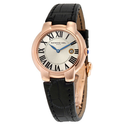 Raymond Weil, Jasmine Silver Dial Black Leather Ladies Watch