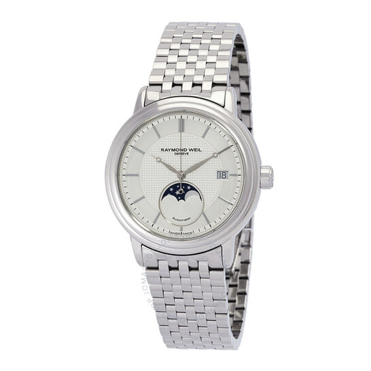 Raymond Weil, Maestro Automatic Moon Phase Silver Dial Men's Watch