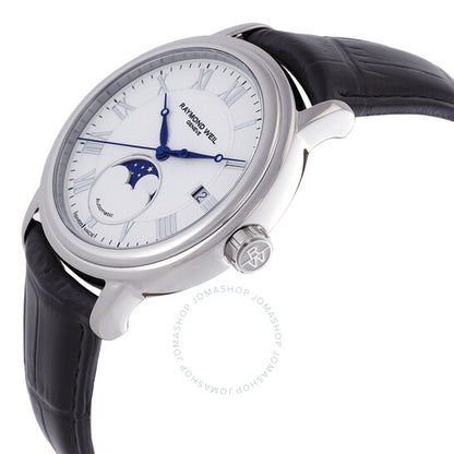 Raymond Weil, Maestro Automatic Moon Phase White Dial Men's Watch