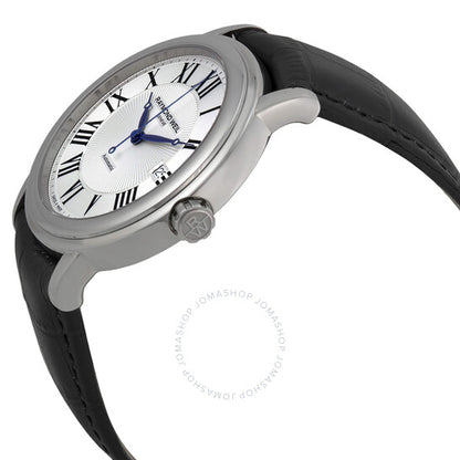 Raymond Weil, Maestro Automatic Silver Dial Black Leather Men's Watch
