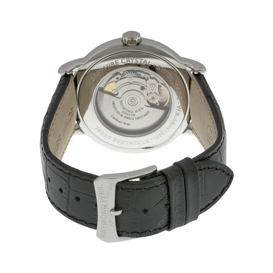 Raymond Weil, Maestro Automatic Silver Dial Black Leather Men's Watch