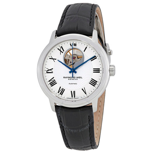 ساعة رايموند ويل مايسترو أوتوماتيكية للرجال بمينا فضي
