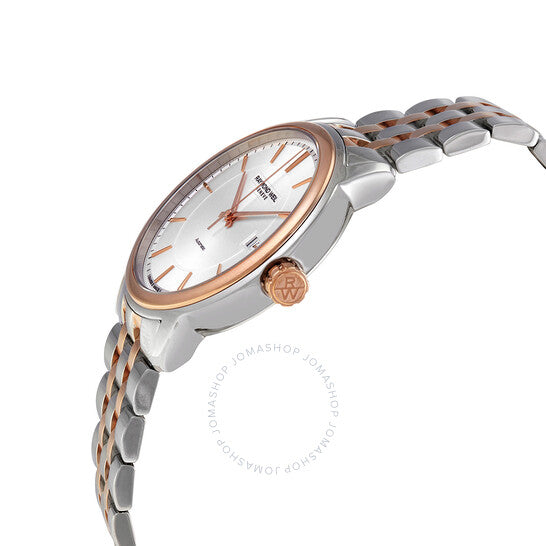 ساعة رايموند ويل مايسترو أوتوماتيكية للرجال بمينا فضي