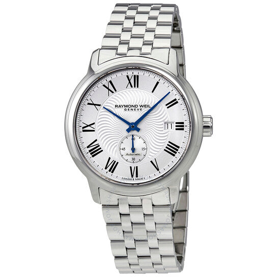 ساعة رايموند ويل مايسترو أوتوماتيكية للرجال بمينا فضي