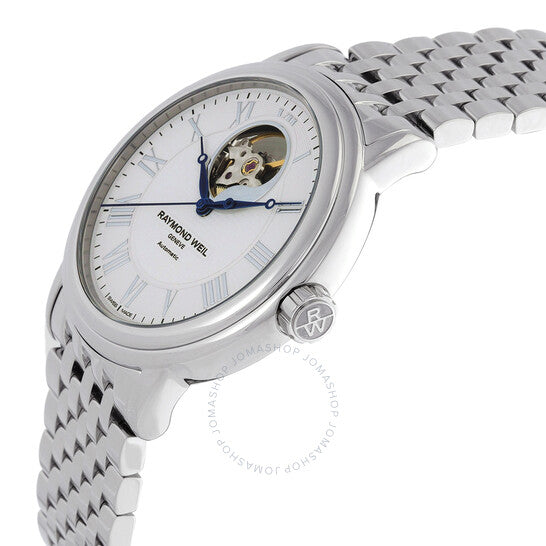 ساعة رايموند ويل مايسترو أوتوماتيكية للرجال بمينا أبيض