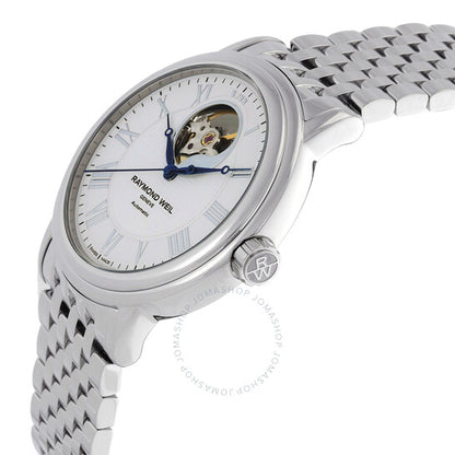 ساعة رايموند ويل مايسترو أوتوماتيكية للرجال بمينا أبيض