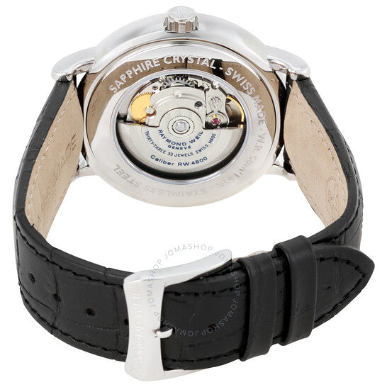 ساعة رايموند ويل مايسترو أوتوماتيكية للرجال بمينا أسود 2846-STC-002