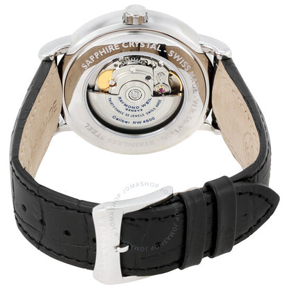 ساعة رايموند ويل مايسترو أوتوماتيكية للرجال بمينا أسود 2846-STC-002